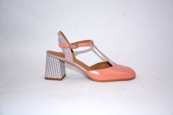 Capri  slingback da donna color rosa in pelle tacco 65