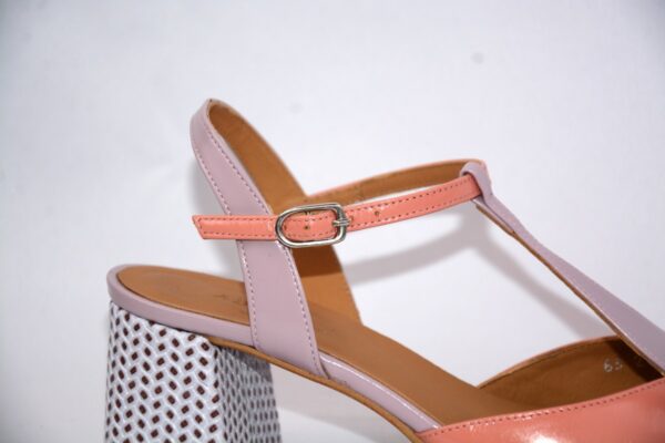 Capri  slingback da donna color rosa in pelle tacco 65 - immagine 6