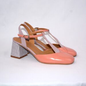 Capri  slingback da donna color rosa in pelle tacco 65