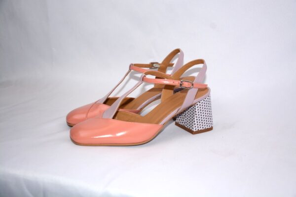 Capri  slingback da donna color rosa in pelle tacco 65 - immagine 13
