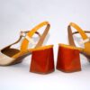 Capri slingback da donna  in vernice beige in pelle tacco 65 - immagine 6
