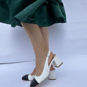 Trevi Glamour dècolletè aperte in pelle con tacco largo 50
