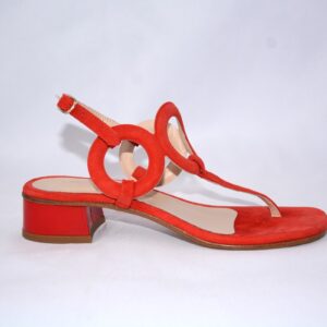 Caraibi sandali infradito rosse in camoscio tacco 2