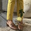 Minerva mocassini da donna in pelle in vernice beige tacco 35 - immagine 2