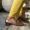 Minerva mocassini da donna in pelle in vernice beige tacco 35 - immagine 4