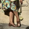 Minerva mocassini da donna in pelle in vernice beige tacco 35 - immagine 8