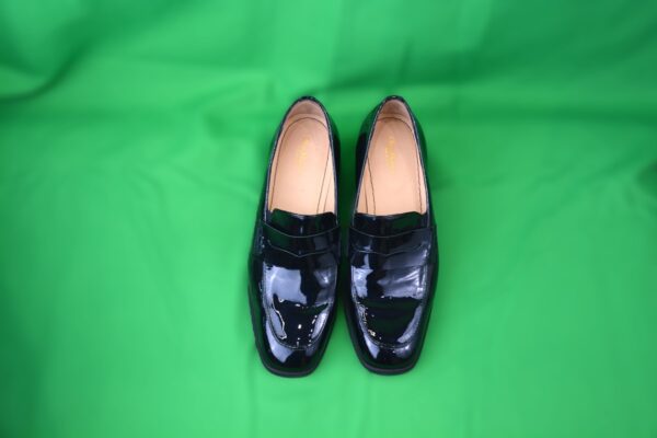 Demetra mocassini da donna in pelle in vernice blu tacco 5 - immagine 5