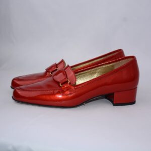 Minerva mocassini rosse da donna in pelle tacco 35