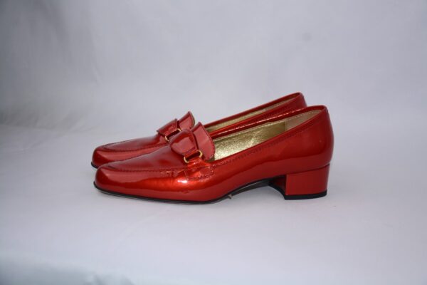 Minerva mocassini rosse da donna in pelle tacco 35