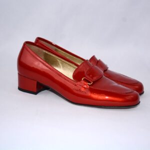 Minerva mocassini rosse da donna in pelle tacco 35