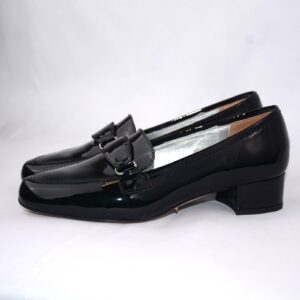 Minerva mocassini da donna in pelle in vernice nera tacco35