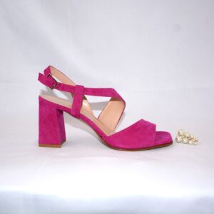 Orchidea sandali in camoscio fucsia  con tacco 7
