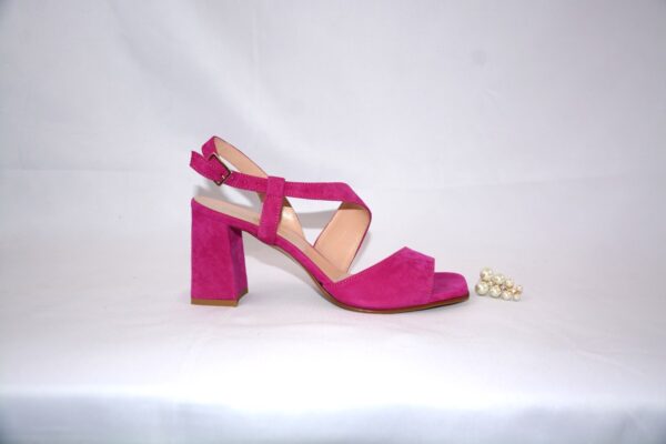 Orchidea sandali in camoscio fucsia  con tacco 7