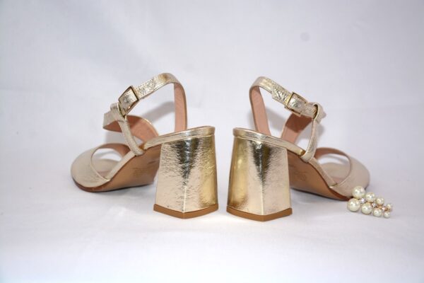 Orchidea sandalo oro in pelle con tacco 7 - immagine 7