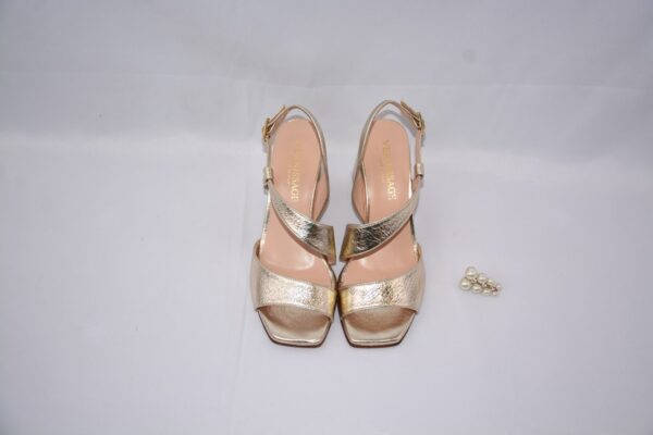 Orchidea sandalo oro in pelle con tacco 7 - immagine 9