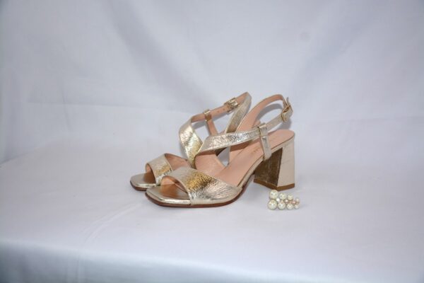 Orchidea sandalo oro in pelle con tacco 7 - immagine 10