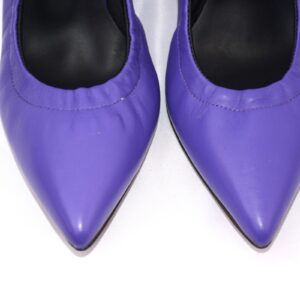 Cenerentola dècolletè Viola in pelle  con tacco 7