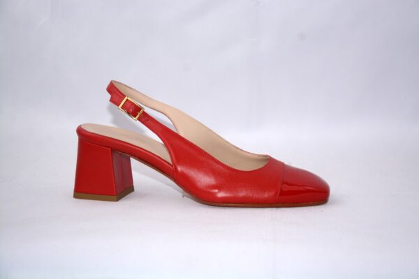 Trevi slingback rosse  in pelle tacco largo 50
