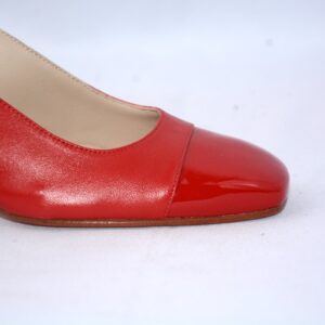 Trevi slingback rosse  in pelle tacco largo 50