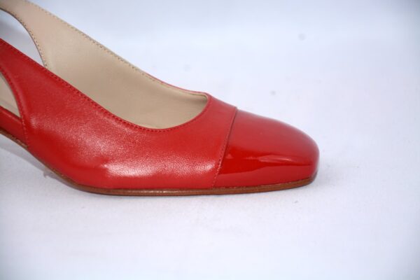 Trevi slingback rosse  in pelle tacco largo 50 - immagine 2