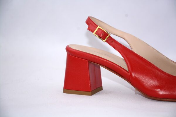 Trevi slingback rosse  in pelle tacco largo 50 - immagine 4