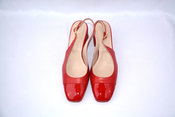 Trevi slingback rosse  in pelle tacco largo 50 - immagine 5