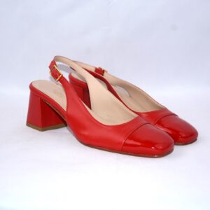 Trevi slingback rosse  in pelle tacco largo 50