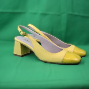 Trevi slingback gialle  in pelle tacco largo 50