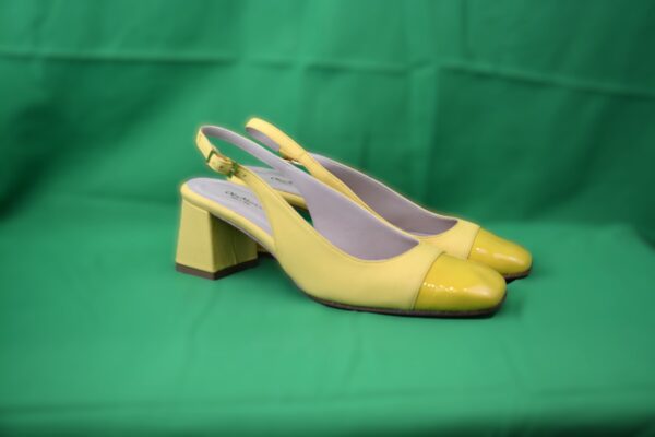 Trevi slingback gialle  in pelle tacco largo 50 - immagine 2