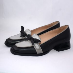 Ingrid glamour mocassini neri in pelle, fatte a mano