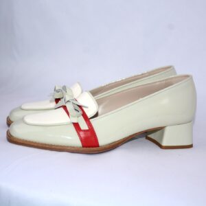 Ingrid mocassini donna in pelle color salvia, tacco 35