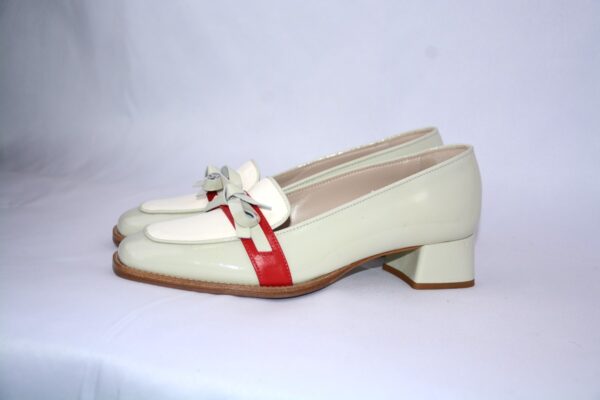 Ingrid mocassini donna in pelle color salvia, tacco 35