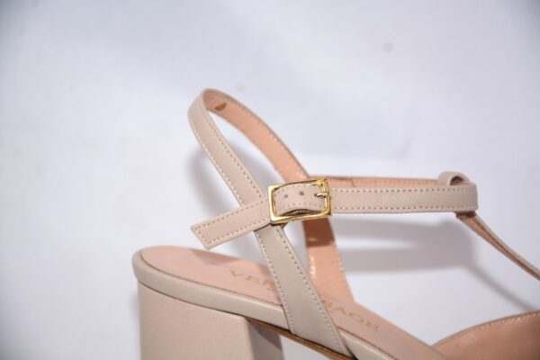 Orchidea slingback beige a punta in pelle  tacco largo 50 - immagine 7