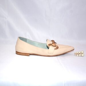 Cherie mocassini a punta in pelle beige – Poesie Veneziane