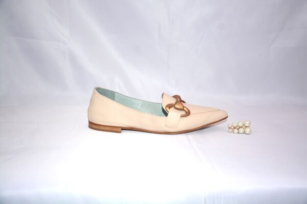 Cherie mocassini a punta in pelle beige - Poesie Veneziane
