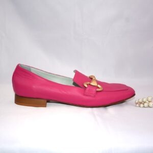 Cherie mocassini fucsia in pelle lavorazione a sacchetto- poesie veneziane