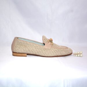 Cherie mocassini da donna di rafia beige – Poesie Veneziane