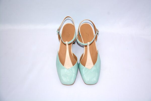 Capri Sky slingback da donna  in vernice azzurra e tacco 65 - immagine 9
