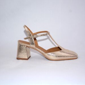 Capri Gold slingback oro in pelle tacco 65