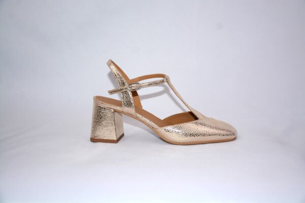 Capri Gold slingback oro in pelle tacco 65