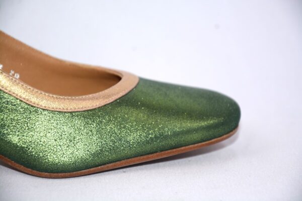 Paolina slingback da donna in pelle verde smeraldo tacco 6 - Audley. - immagine 8