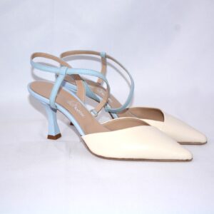 Sissi slingback celeste in pelle tacco 7 – Emanuela Passeri.