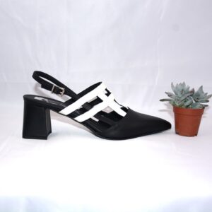 Olimpia slingback bicolore in pelle tacco largo 65 –  Kate Libertine.