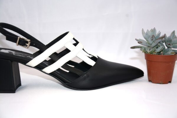 Olimpia slingback bicolore in pelle tacco largo 65 -  Kate Libertine. - immagine 8