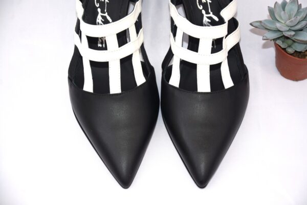 Olimpia slingback bicolore in pelle tacco largo 65 -  Kate Libertine. - immagine 3