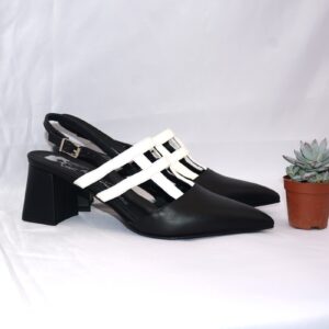 Olimpia slingback bicolore in pelle tacco largo 65 –  Kate Libertine.