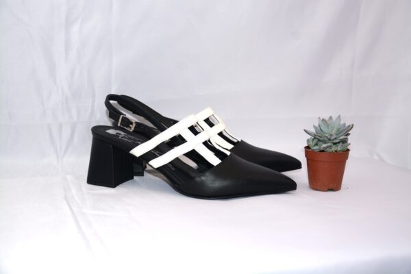 Olimpia slingback bicolore in pelle tacco largo 65 -  Kate Libertine. - immagine 2