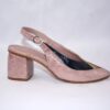 Nina slingback da donna in pelle rosa antico  tacco 5 - immagine 3