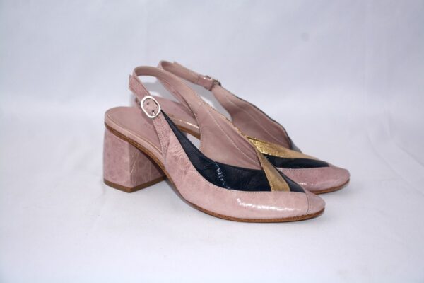 Nina slingback da donna in pelle rosa antico  tacco 5 - immagine 2