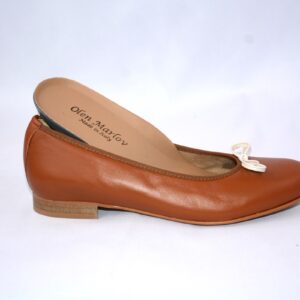 Giada ballerina color cuoio in pelle
